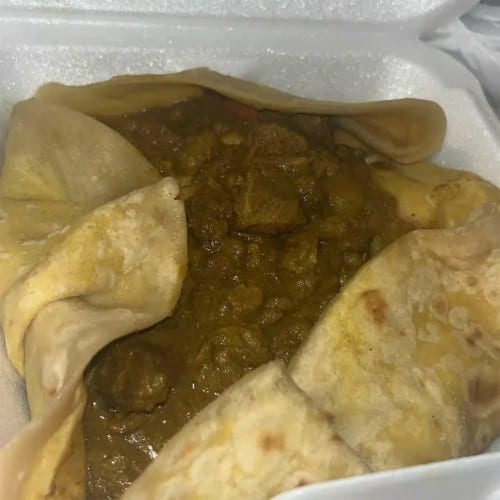 Goat Curry with Roti.