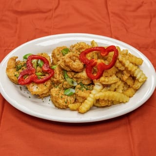 Fried Shrimp with Crinkle Fries