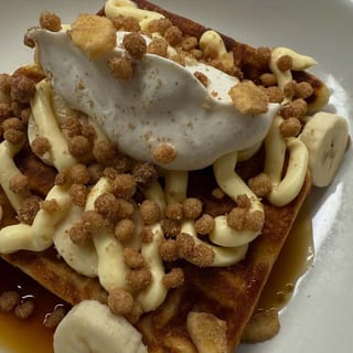 Banana Custard Waffles