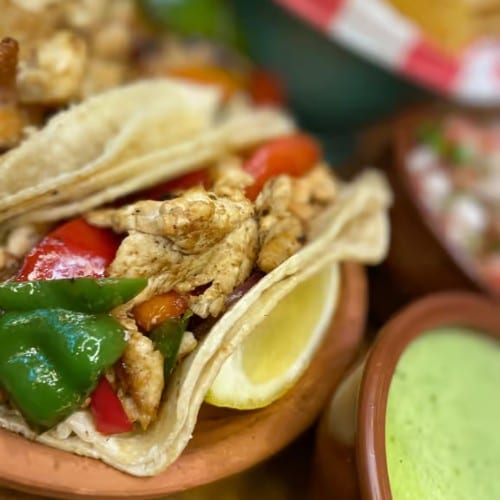 3 Chicken Fajita Tacos.