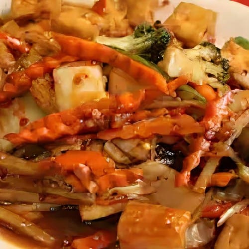 Spicy Tofu with Mixed Veggie.