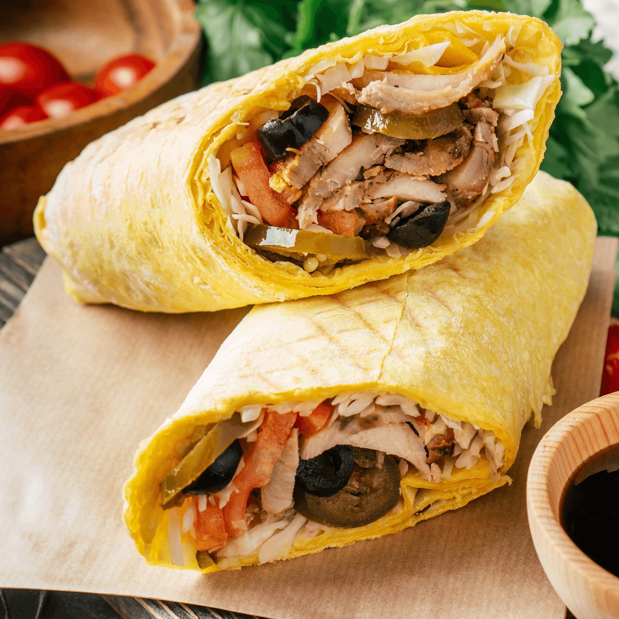 Greek Chicken Wrap.