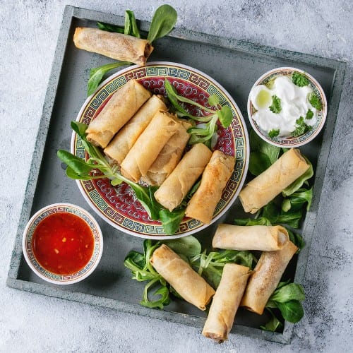 Vegetable Spring Rolls (V, VEG).