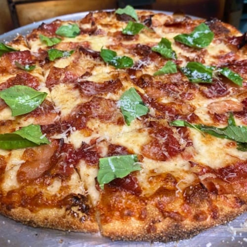 Bacon on White Pie (Medium 14").