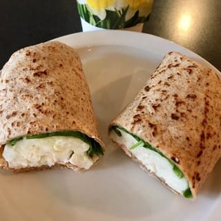 Spinach, Egg White & Feta on A Wrap