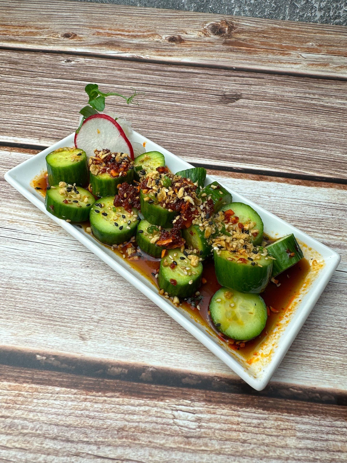 Crispy Garlic Cucumbers.