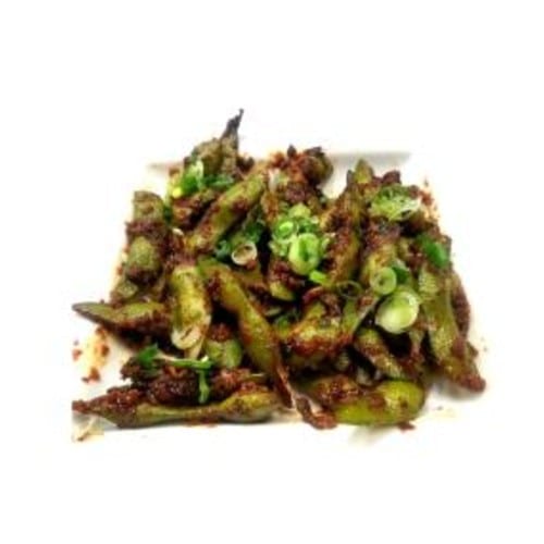 Spicy Garlic Edamame.