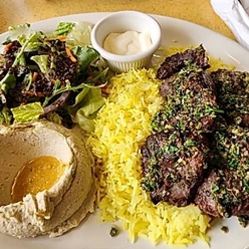 Chimichurri Beef Kabab Plate.