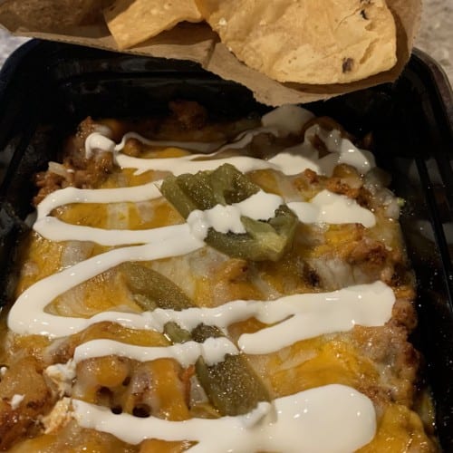 NACHOS WITH EVERYTHING.