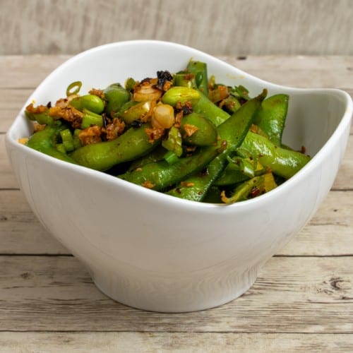 Spicy Garlic Edamame.
