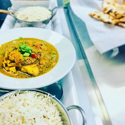House Curry w/Rice and Classic Naan.
