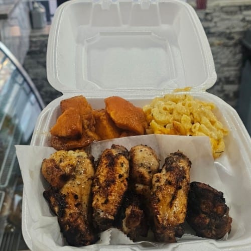 Chicken Wings With 2 Sides.