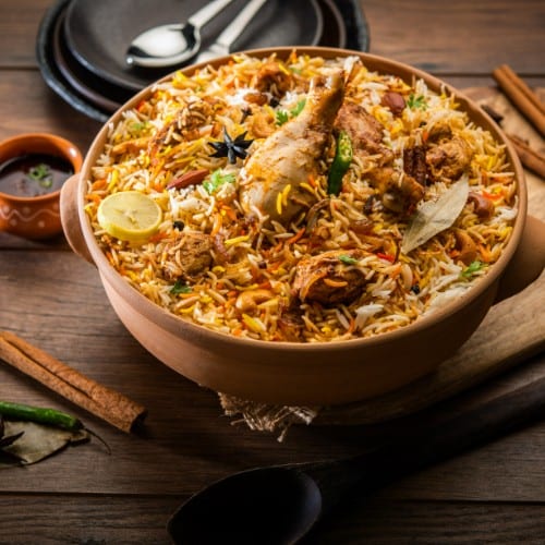 Chicken Dum Biryani (Bone In Chicken) 3pc.