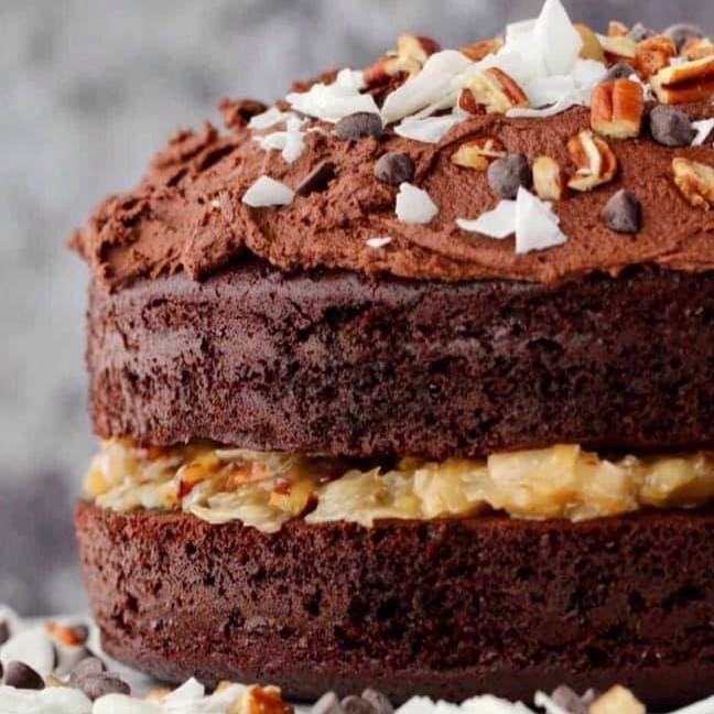 German Chocolate Mini Cake.
