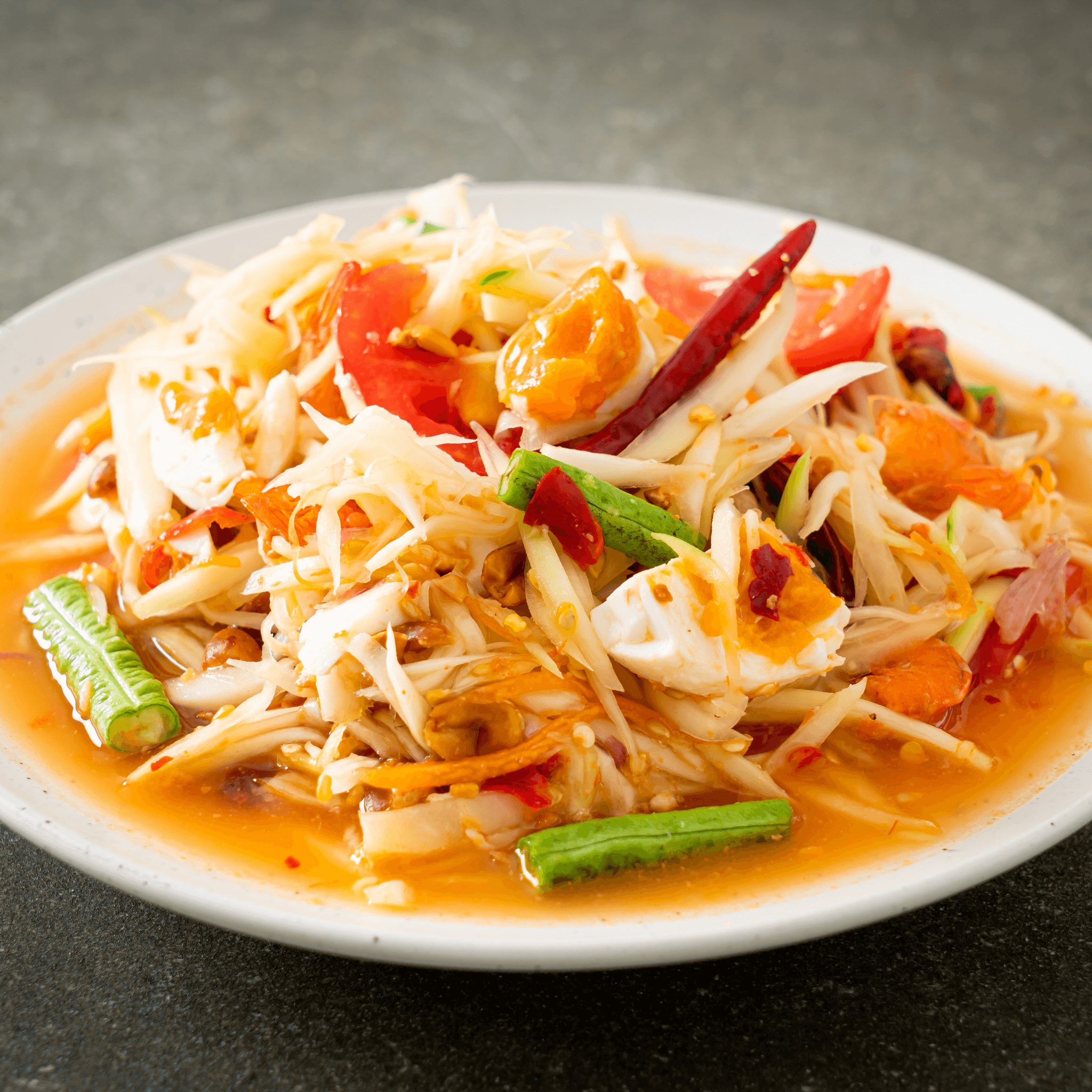 207. Gỏi Đu Đủ Tôm Thịt Papaya Salad with Shrimp & Pork.