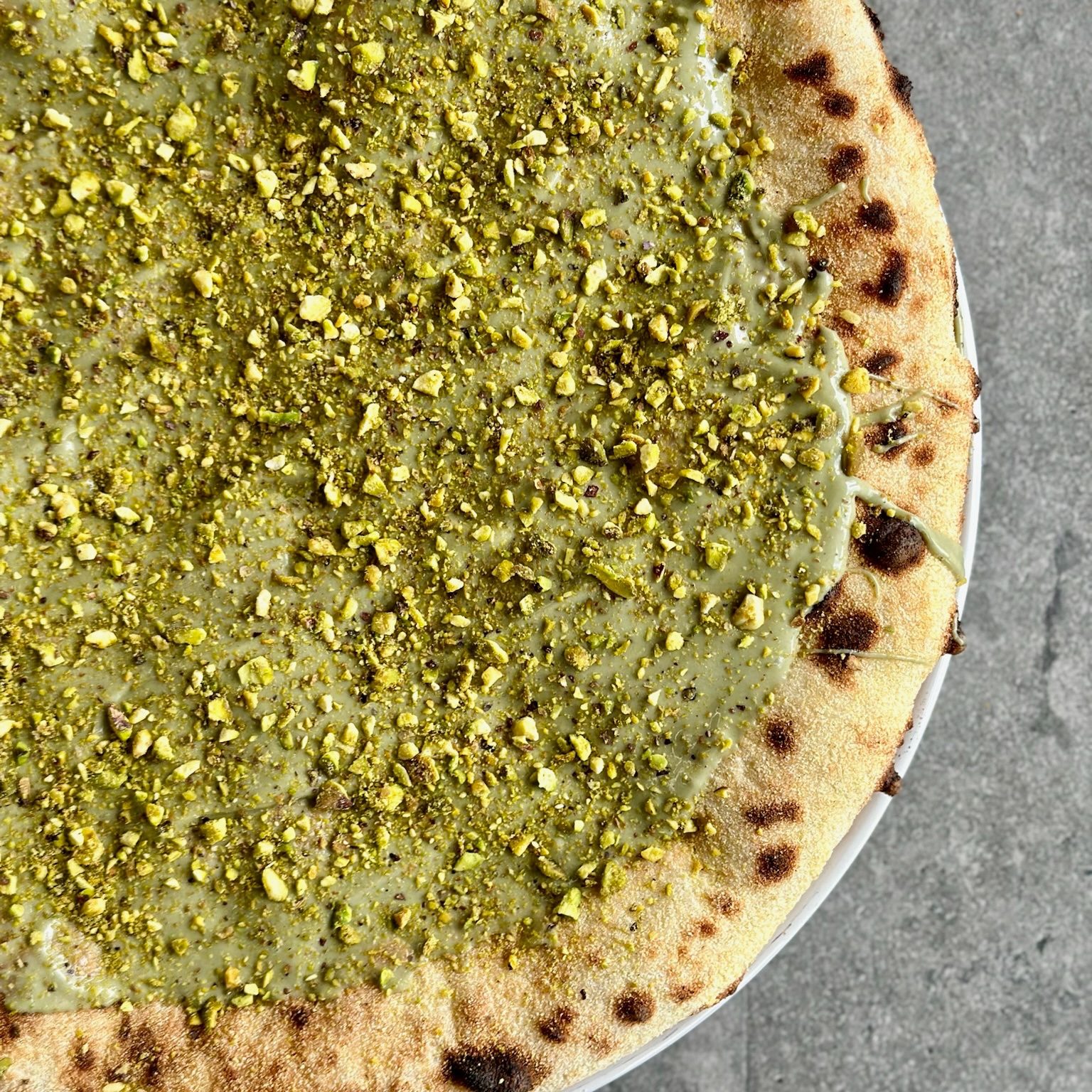 Creamy Pistachio Pizza.