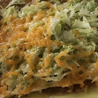 COMBO 2.  BEAN TOSTADA, CHEESE ENCHILADA