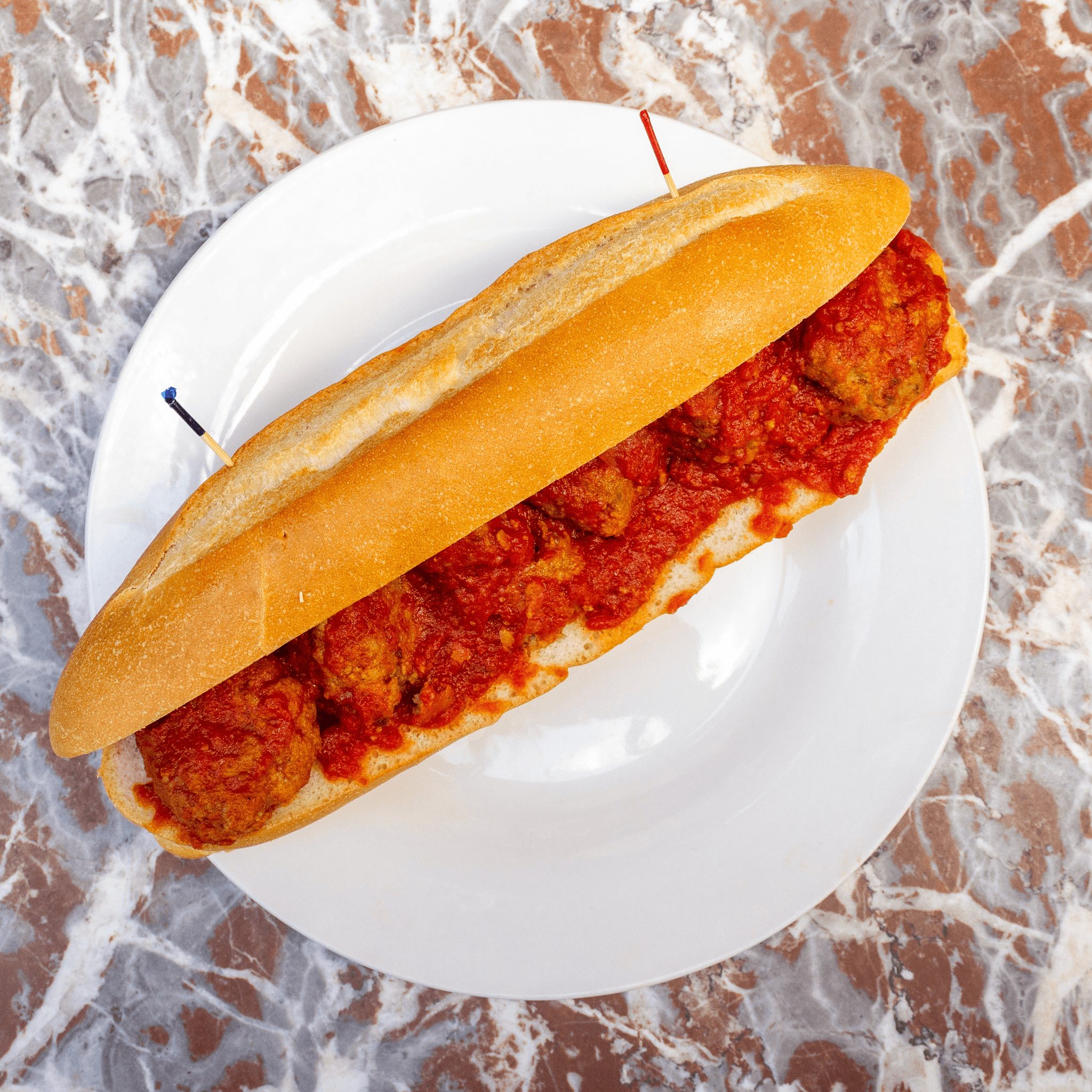 Meatballs Marinara Hero.