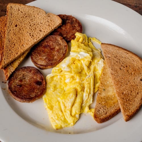 2 Eggs with Your Choice of Ham, Bacon or Sausage.