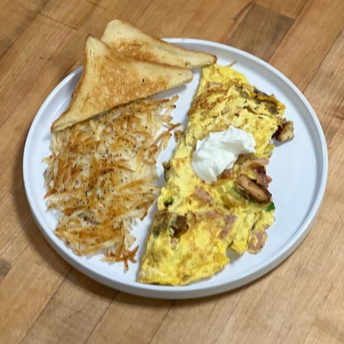 Meat Lovers Omelet.