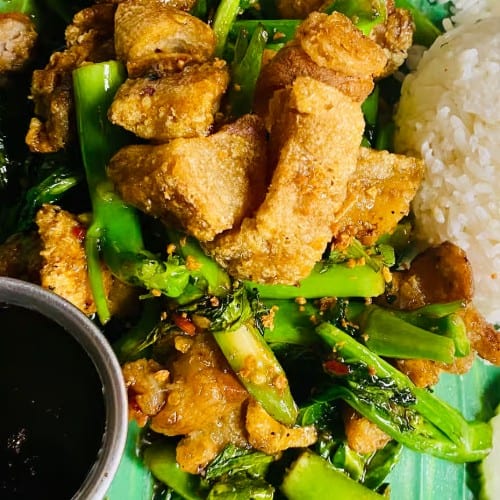 Mookrob Kana-Crispy Belly Gailan.