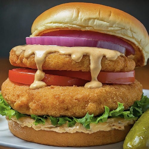 Swai Fish Burger (similar to catfish).