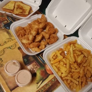 20 Fingers with Sauce, Plate of Fries, and 4 Toast