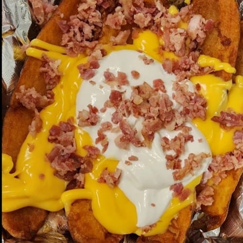 Cheese, Bacon & Sour Cream Skins.