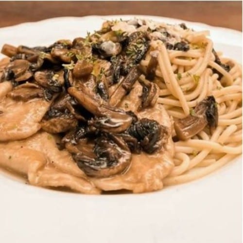 Veal or Chicken Marsala with Pasta.