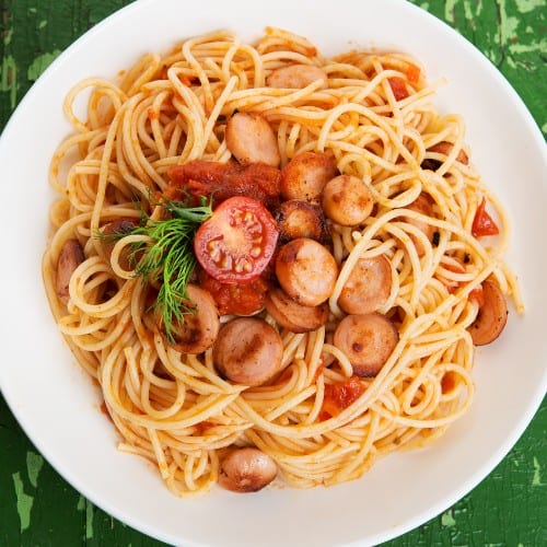 Pasta (Your Choice) with Sausage.