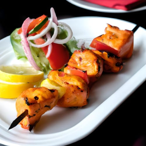 Chicken Tikka Kabob Skewer.