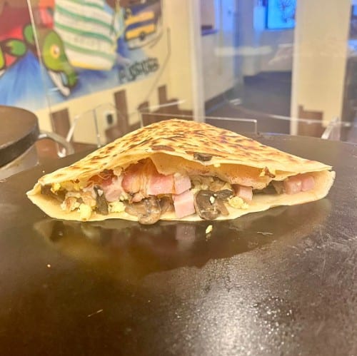 Meaty Breakfast Crepe.