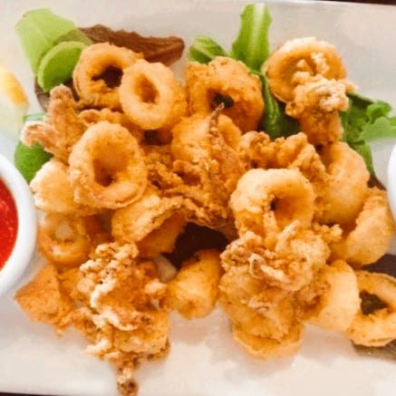 Calamari Caesar Salad.