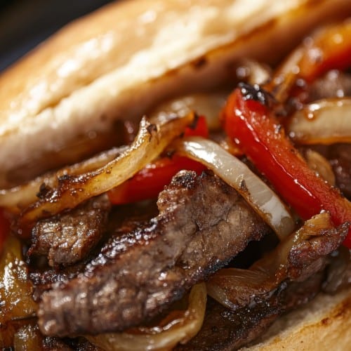 Steak Subs with Green Pepper & Onion.