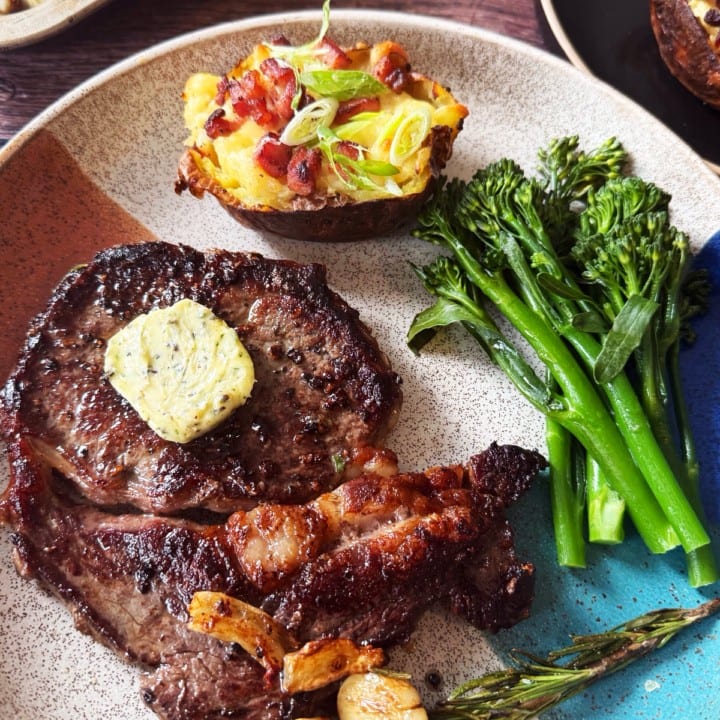 Ribeye Steak Dinner.