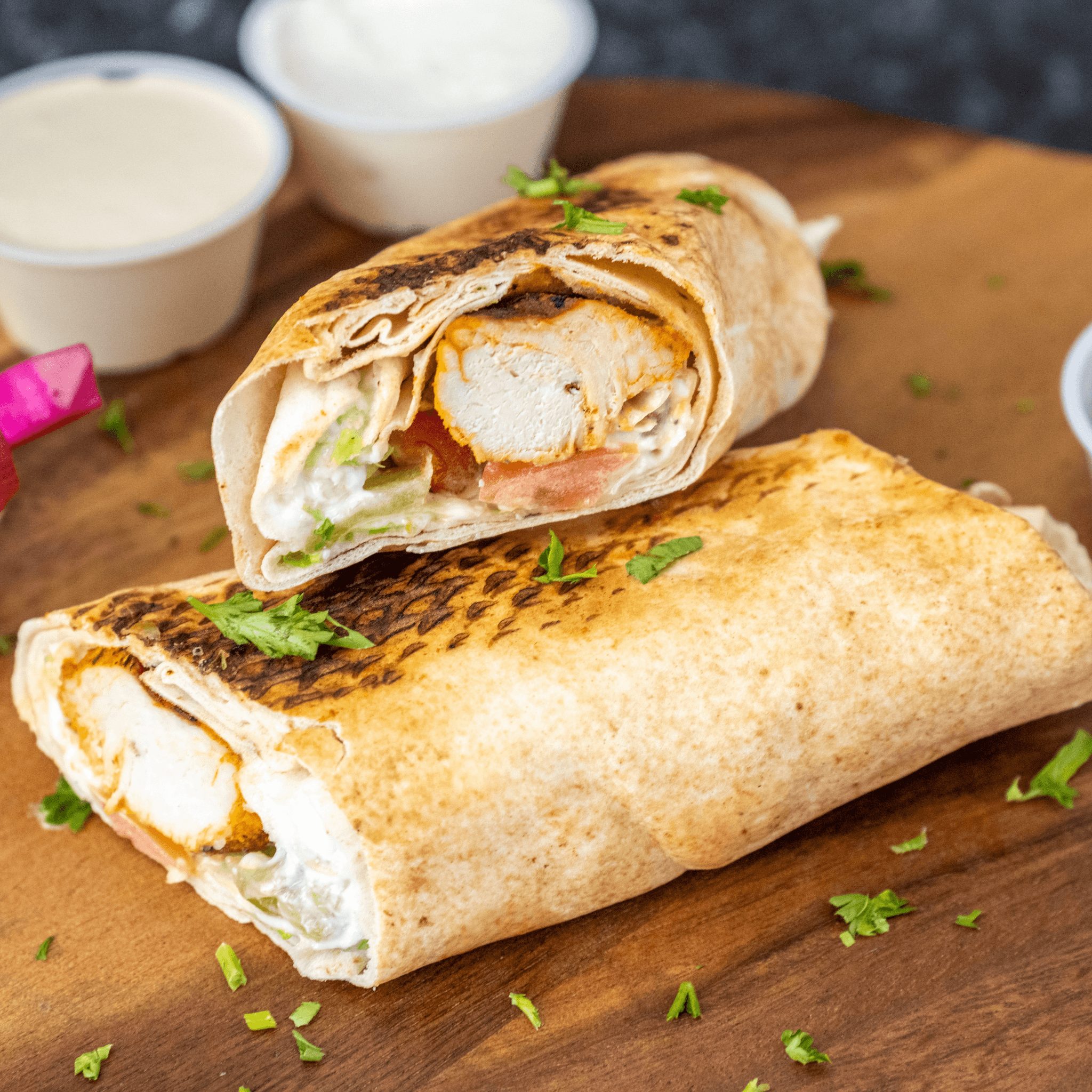 Chicken Tawook & Tabouli Wrap.