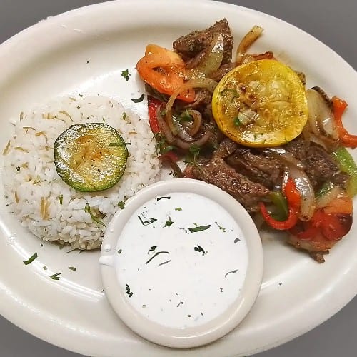 Boneless Lamb Platter Lunch.