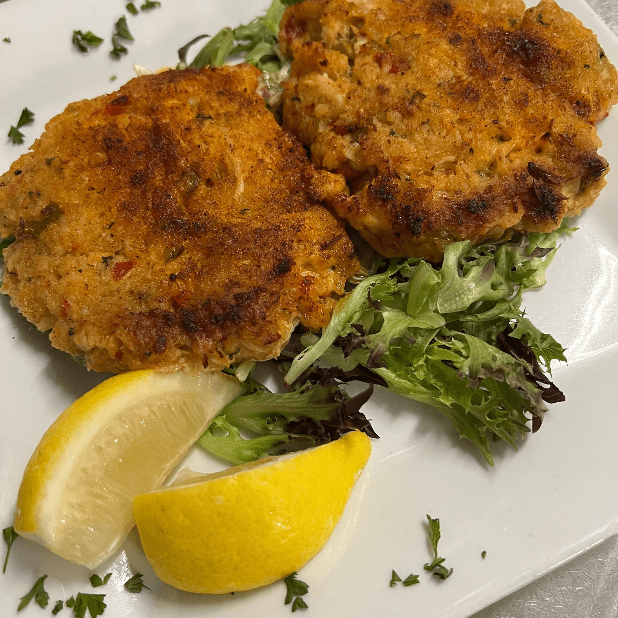 Broiled Crab Cakes.