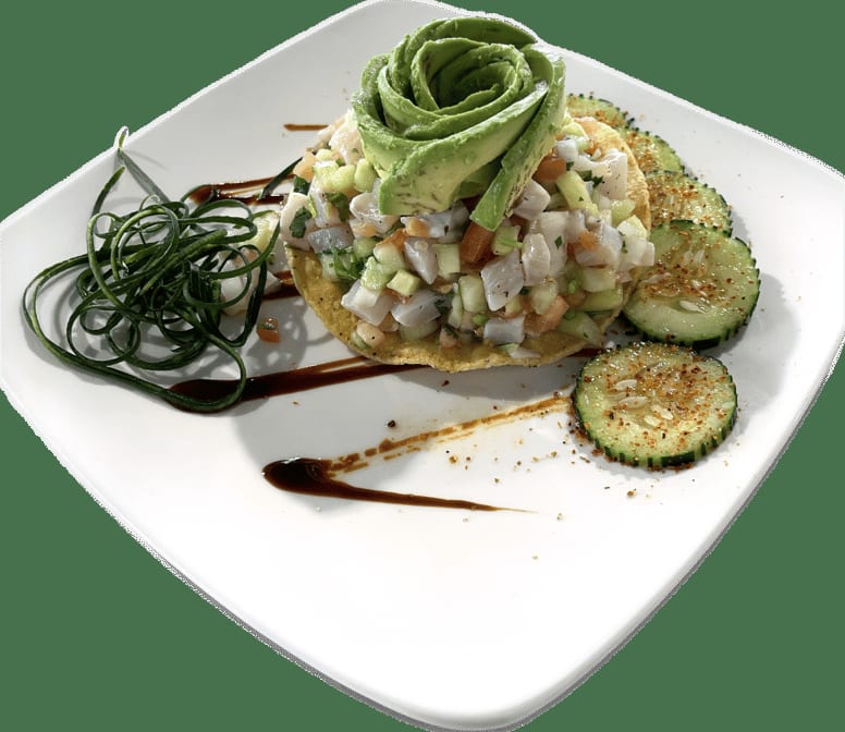 Tostada De Ceviche De Pescado / Fish Ceviche Tostada.