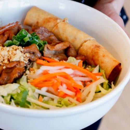 Vermicelli Grilled Pork with Eggrolls - Bun Thit Nuong Cha Gio.