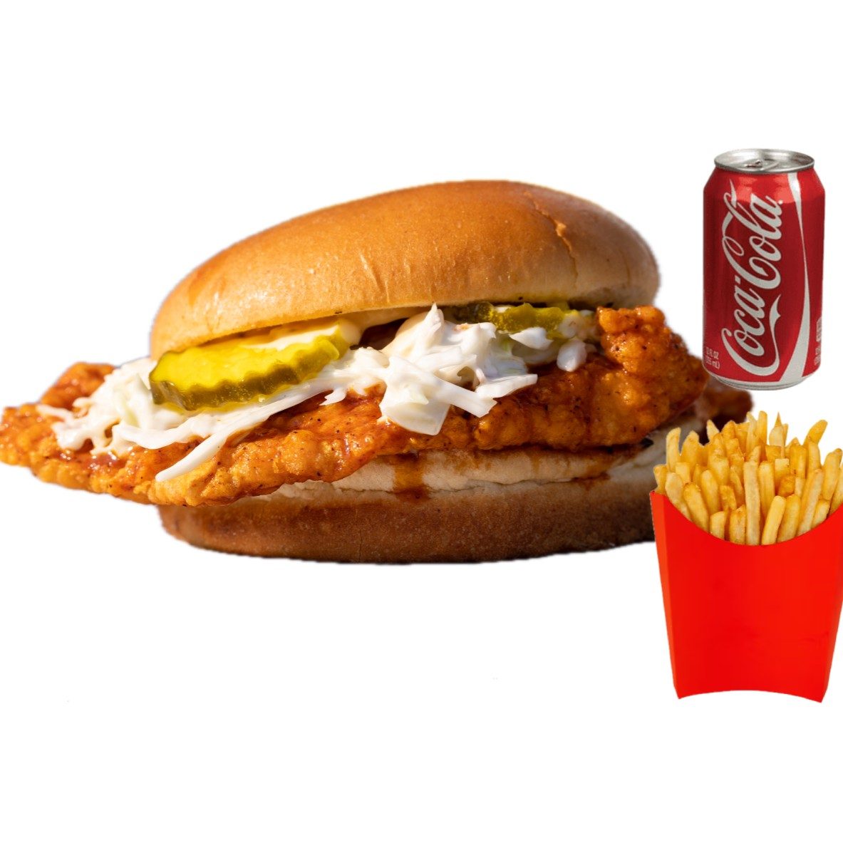 Chicken Sandwich Combo: Fries + drink.