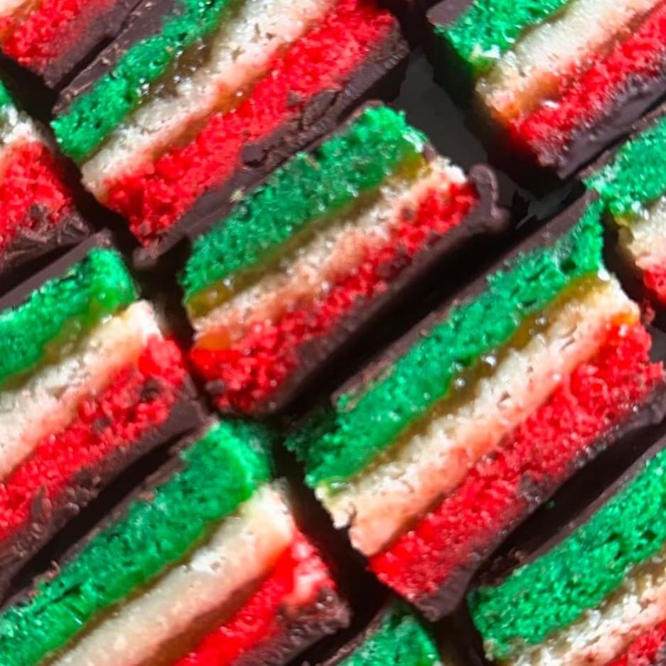 Vegan Italian Rainbow Cookies.