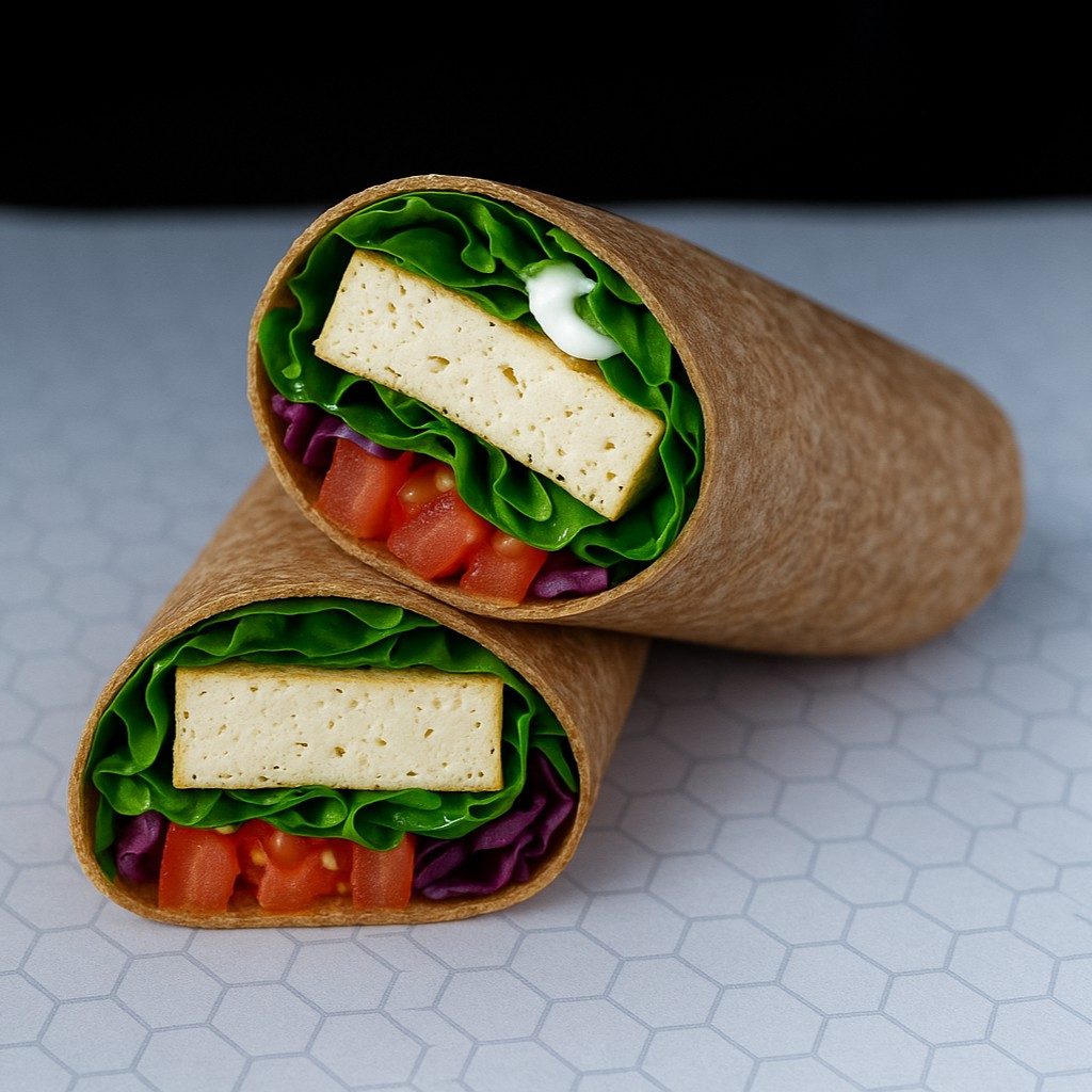 Tofu kabob wrap.