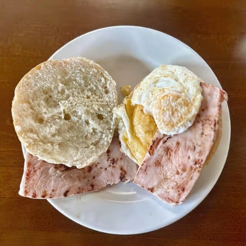 Ham, Egg & Cheese Sandwich.
