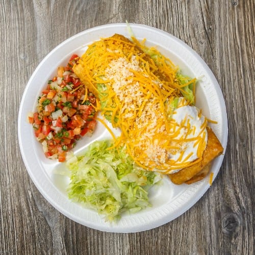 Shredded Chicken Chimichangas.