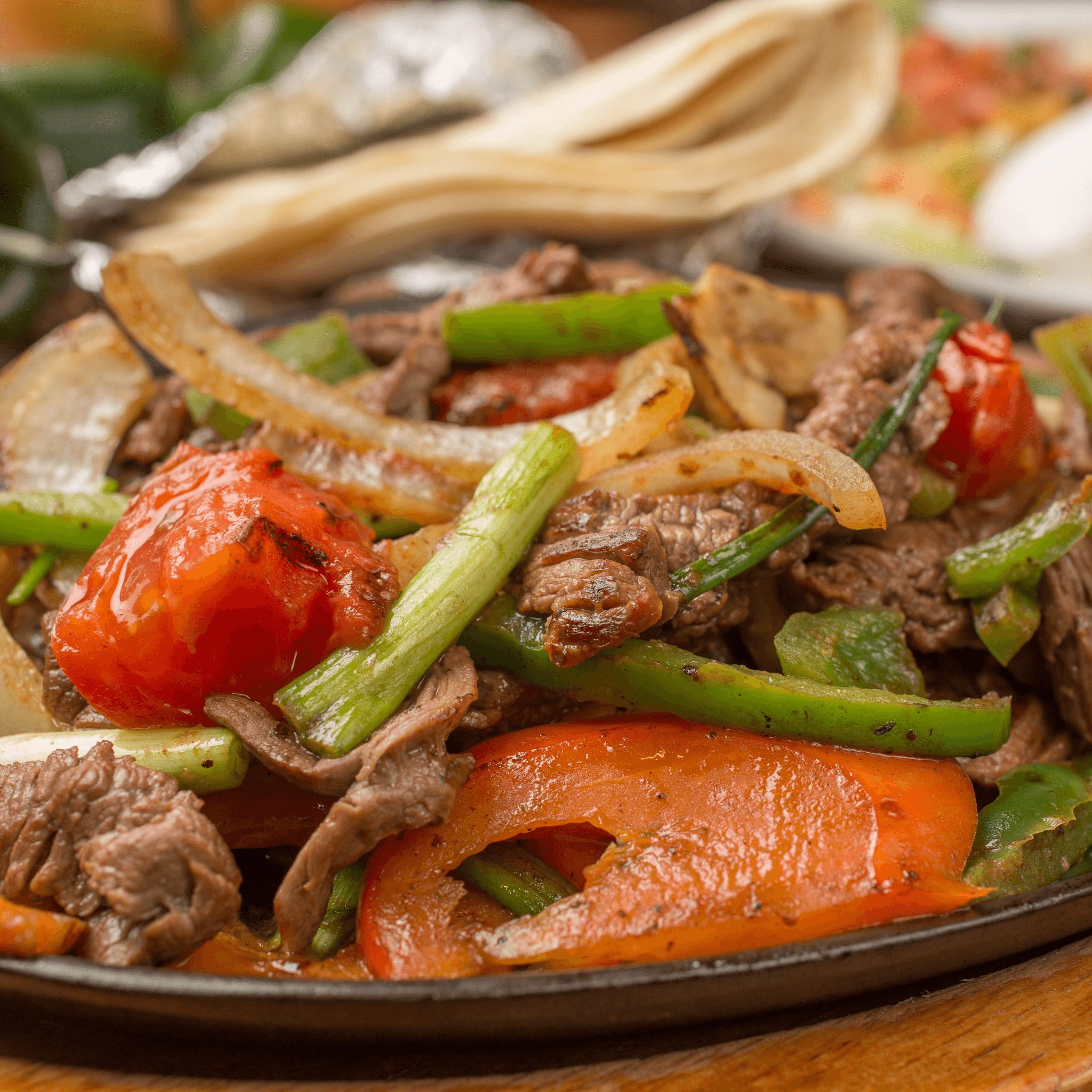 Sirloin Steak Fajitas Tray.