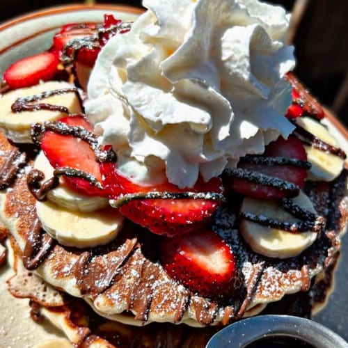 Nutella Pancakes with Fruit.