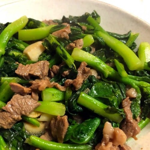 Beef with Chinese Broccoli.