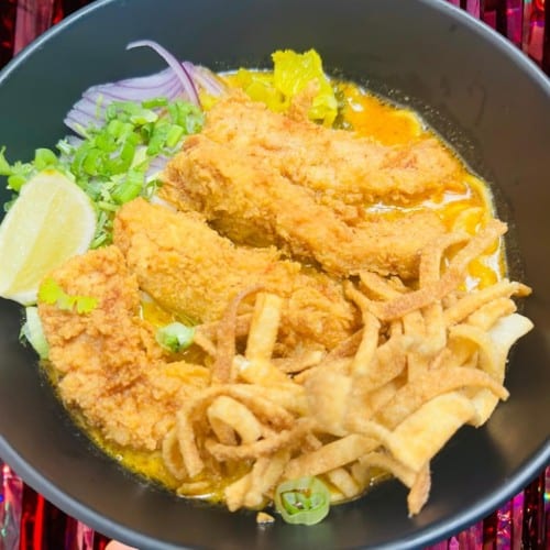 KHAO SOI FRIED CHICKEN.