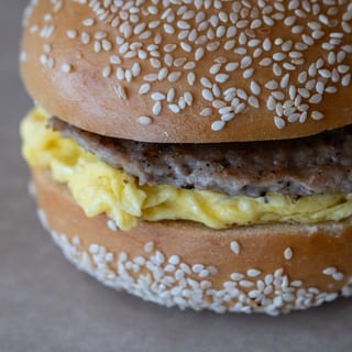 Egg and Meat Bagel Sandwich